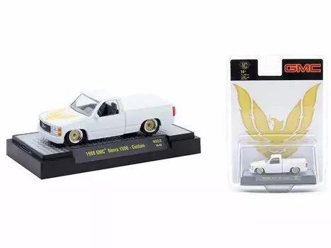 M2 Machines GMC Sierra 1500 Custom 1988 Белый пикап GMC Sierra 1500 Custom Mini Car 1/64 [Предмет] белый