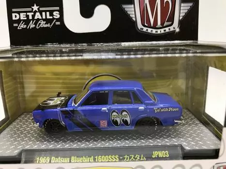 M2 Machines от M2 Collectible Moon 1969 Datsun Bluebird 1600SSS Custom Scale JPN03 1 из - 164 18-81 Синий/черный Деталь. 8980.