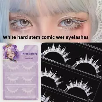 M331 Белый комикс выставка аниме персонаж косплей накладные ресницы с двойным веком жесткий стержень