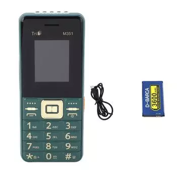 M351 разблокированный сотовый телефон 1,8-дюймовый экран 3600 мАч аккумулятор большая кнопка крупный шрифт громкий сотовый US Plug зелёный