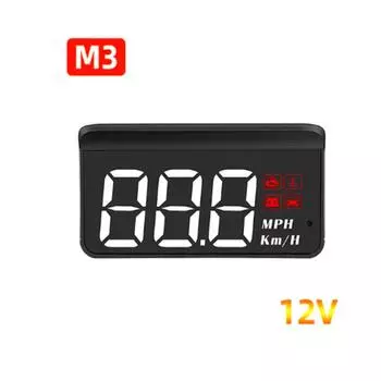 M3 Car GPS HUD Plug and Play Цифровой спидометр с держателем-присоской KMH MPH Пробег HD Сигнализация Напоминание Счетчик усталости чёрный