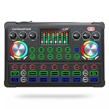 M3 Gaming Audio Mixer Аудиоинтерфейс Караоке Живая Звуковая Карта Мужской Голос Женский Голос Изменение Голоса Микшер Аудио Bluetooth Беспроводной Аккомпанемент