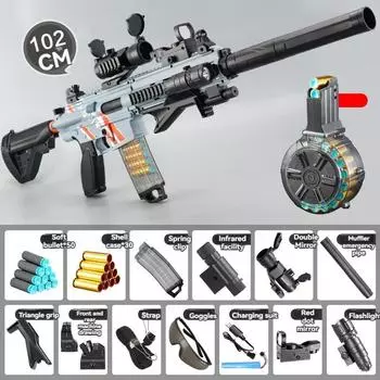 M416 3 режима Мягкий Пулевой Пистолет Электрический Пистолет С Выбрасывателем Игрушечные Игры Винтовка Бластер Arme Страйкбольное Оружие Игрушки Для Мальчиков Мужчин Взрослых Детей