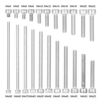 M4 DIN912-A2 Болт с шестигранной головкой из нержавеющей стали Винты с шестигранной головкой M4 * 90 M4x6