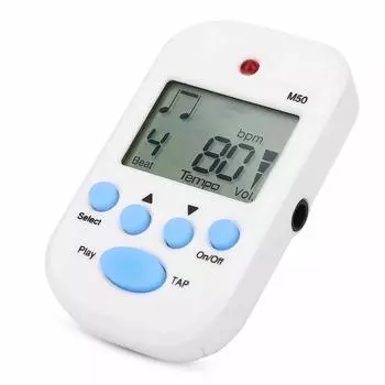 M50 Mini Clip-on Digital Metronome, High Accuracy, Easy Operation, Portable, Volume Control, 3.5mm Jack, Suitable for Piano Practice, Band