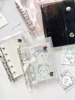 M5 5 отверстий блестящий розовый черный прозрачный скоросшиватель свободная обложка журнал скетчбук аксессуары дневник офисные принадлежности