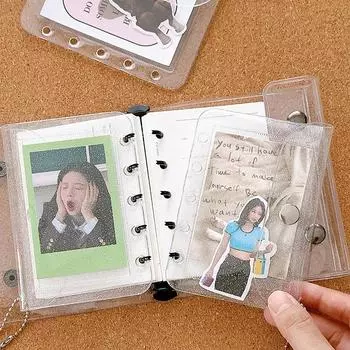 M5 Пять отверстий для блокнота Внутренняя сумка Вкладыш для карточек с подвесной цепочкой ПВХ Прозрачная сумка для хранения Чехол для карточек Sleece B