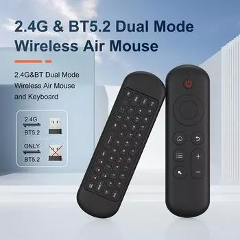 M5 Smart Remote Control Rechargeble 2.4G+BT5.2 Mini Wireless Keyboard Flying Mouse Remote 7 Color Backlit for Android TV Box PC
