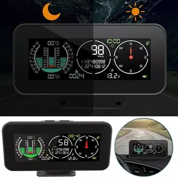 M60 GPS Автомобильный цифровой дисплей Интеллектуальный инклинометр Угол наклона Инклинометр Автоматический HUD Интеллектуальный измеритель уклона Автомобильные аксессуары чёрный