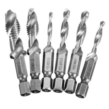M6 1/4 дюйма с шестигранным хвостовиком HSS, метрическая правая резьба, коническое сверло