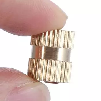 M6 Латунные цилиндрические накатанные круглые литые вставки Встроенные гайки (M6*12*10; 5шт)