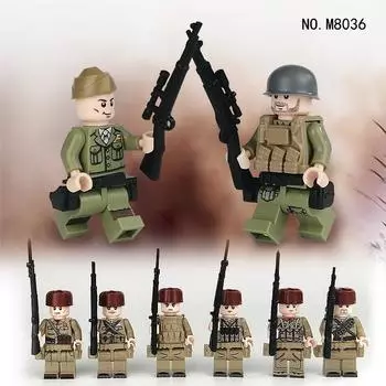 M8036 Добровольческая армия против помощи США в Корейской войне, ролевые фигурки, фигурки из мелких частиц, строительные блоки с оружием, детские игрушки