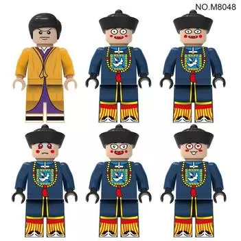 M8048 Древний китайский призрак, ловец слов, бровь, даосский длинный зомби, строительный блок, кукла, забавная игрушка-трюк The height of the figurine is about 4.5cm