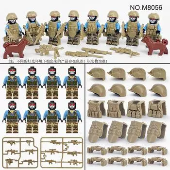 M8056 Военный строительный блок фигурка мелкая мозаичная кукла орнамент мальчик игрушка подарочный пакет