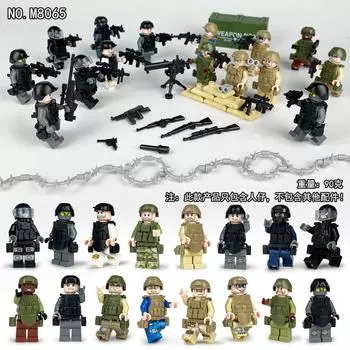 M8065 Военный строительный блок Navy Seal 16 минифигурок Мелкие детали Собранные игрушечные сумки The height of the figurine is about 5 cm