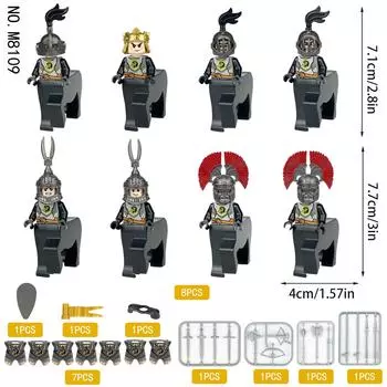 M8108, M8109, M8110, M8111, кавалерия, военные кубики, минифигурки и игровые наборы