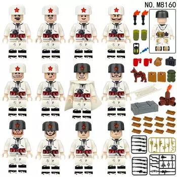 M8160 M8035 M8036 M8094 Советская Добровольческая Армия Строительный Блок Миниатюрная Игрушка 4.5Cm high
