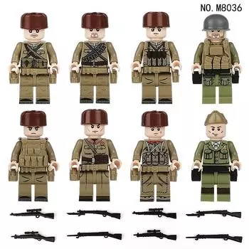 M8160 M8036 M8094 Советская добровольческая армия Конструктор Минифигурки Против Америки Помощь Корее Мелкие детали Сборные игрушки 4.5Cm height