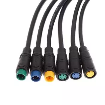 M8 2, 3, 4, 5, 6-контактный разъем постоянного тока для электрического велосипеда, Анальная пробка, водонепроницаемый женский разъем, проводка, детали для электрического велосипеда, 20 см as the picture