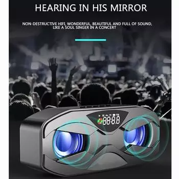 M8 Cool Robot Design Bluetooth Speaker LED Rhythm Flash Беспроводной громкоговоритель FM-радио Будильник TF Card Поддержка сабвуфера None чёрный