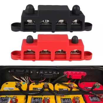 M8 M10 блок распределения питания шпильки 5/16 3/8 шпильки 48 В 250 А шина постоянного тока 4 пути для лодки грузовика автофургона каравана автомобиля электроразветвитель