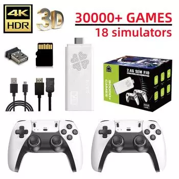 M8II pro беспроводная ретро-игровая консоль со встроенными 30000 классических игр, выходом 4K HDMI TV, оснащенная двумя беспроводными контроллерами 2.4G, игровым джойстиком 64G 64G