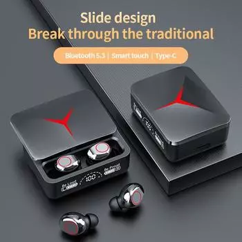 M90 Pro TWS Bluetooth 5.3 Сдвижная крышка гарнитуры Беспроводные наушники HIFI Стереонаушники Длительный дисплей мощности Сенсорный вкладыш с двойным вызовом