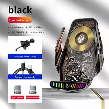 M9S пикап свет 66 Вт быстрая зарядка прозрачный дизайн схемы автомобильная беспроводная зарядка держатель для мобильного телефона автомобильные принадлежности чёрный