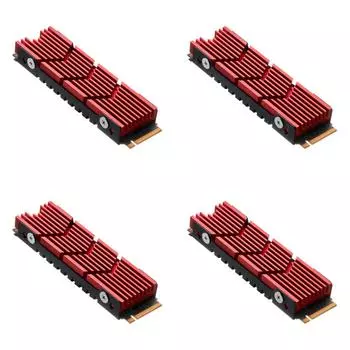 M.2 2280 радиатор из алюминиевого сплава SSD кулер для игровой консоли PS5 (красный) #C