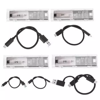 M.2 PCI-e NVME SSD Прозрачный внешний корпус 10 Гбит/с USB3.1 Тип C Чехол для жесткого диска без инструментов для 2230 2242 2260 2280 мм SSD C