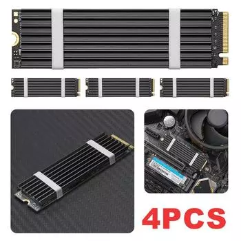 Радиатор для твердотельного жесткого диска M.2, радиатор для твердотельного накопителя NVMe 2280 (черный)
