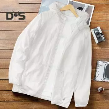 M 3XL Летняя пляжная куртка с длинными рукавами Легкое летнее пальто для занятий спортом на открытом воздухе для рыбалки с капюшоном M синий