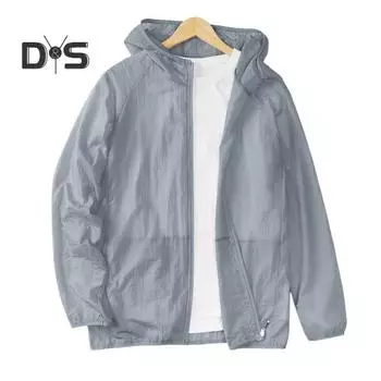 M 3XL Летняя пляжная куртка с длинными рукавами Легкое летнее пальто для занятий спортом на открытом воздухе для рыбалки с капюшоном M синий