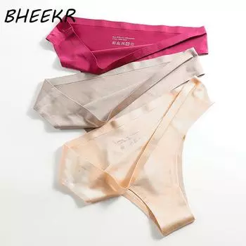 M-4XL женские стринги больших размеров, бесшовные женские трусики, однотонные стринги, нижнее белье с низкой талией, женское нижнее белье M чёрный