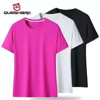 (M-5XL)Ледяной шелк, быстросохнущая женская свободная спортивная футболка для фитнеса, тренировочная рубашка с короткими рукавами, топы для йоги с круглым вырезом L белый