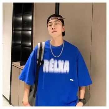 M-5XL Мужская футболка с короткими рукавами, мужские модные брендовые футболки с большими размерами, свободные повседневные топы 5XL, модные мужские футболки с круглым вырезом M чёрный