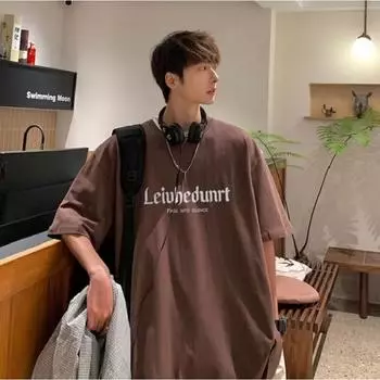 M-5XL мужские футболки с коротким рукавом с буквенным графическим принтом, повседневная футболка для мужчин, топы с круглым вырезом в стиле ретро для M чёрный