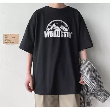 M-5XL мужские футболки с коротким рукавом с буквенным графическим принтом, повседневная футболка для мужчин, топы с круглым вырезом в стиле ретро для M чёрный