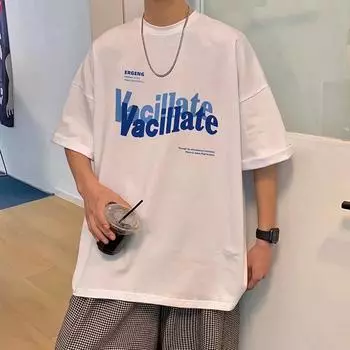 M-5XL мужские футболки с коротким рукавом с буквенным графическим принтом, повседневная футболка для мужчин, топы с круглым вырезом в стиле ретро для M чёрный