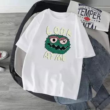 M ~ 5XL, новинка 2024 года, мужская футболка с принтом аниме, футболка с короткими рукавами, удобная хлопковая мужская одежда, свободная повседневная мужская футболка S белый