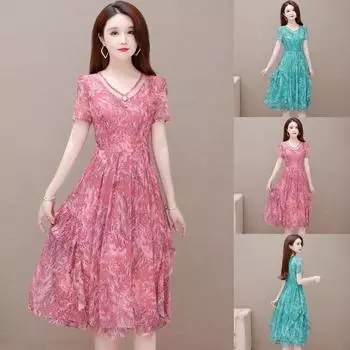 M-5XL, женское платье больших размеров, темпераментное элегантное платье с вышивкой и графикой, женские юбки до колена, тонкая женская юбка в стиле ретро 5XL зелёный