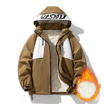 M-6XL Plus Мужской комбинезон с флисовой подкладкой, тяжелая куртка из жесткого материала M хаки