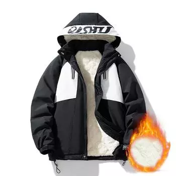 M-6XL Plus Мужской комбинезон с флисовой подкладкой, тяжелая куртка из жесткого материала M хаки