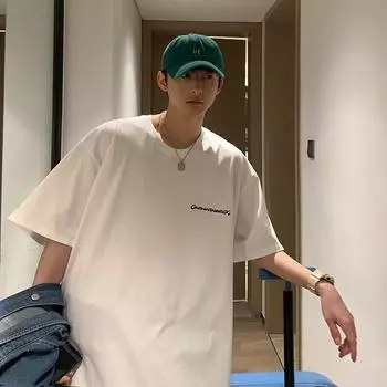 M-8xl Мужская футболка большого размера Модные футболки с коротким рукавом Плюс Размер Футболка с половиной рукава Мужская футболка с графическим топом с круглым вырезом Удобные футболки для 2XL чёрный