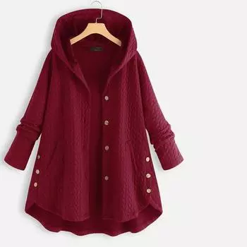 M-8XL Женская весенне-осенняя длинная женская повседневная с капюшоном женская свободная куртка с обычным капюшоном 2XL красный