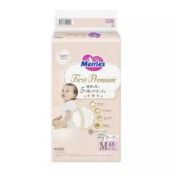 M First Premium 48 штук 2x мягкий кашемировый на ощупь [размер ленты] Mary s (6~11 кг) белый