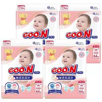 M Goon Plus Дизайн для чувствительной кожи 256 листов x [Размер ленты] (6~11 кг) (64 4) [Корпус продан] Disney Design