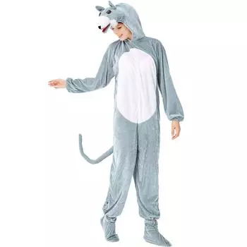 ML костюм на Хэллоуин, женский косплей большой плохой волк COS костюм, цельный костюм животного, сценический костюм M