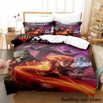M-Magic The Gathering Комплект постельного белья из трех предметов с рисунком в стиле аниме для взрослых и детей, наборы пододеяльников 3D Kawaii 70x133cm 2pcs