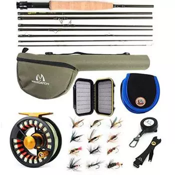 M MAXIMUMCATCH Maxcatch Alltime Traveler Fly Rod 8 Piece 9ft Travel Compact Fly Rod with Cordura Tube Fly Fishing 5wt 8 - (Размер 5/6/8wt) (За все время